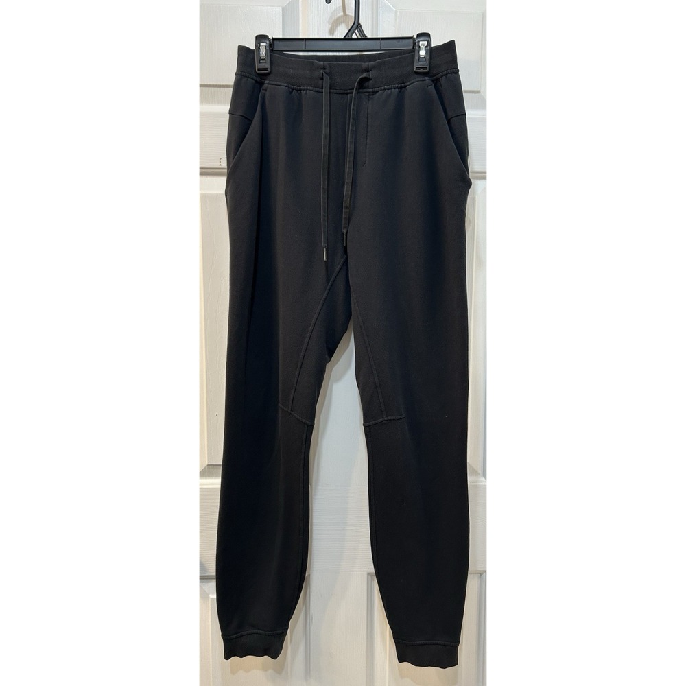 LULULEMON City Sweat Jogger Men Sz M Tall Black Drawstring Stretch Cuffs Pockets